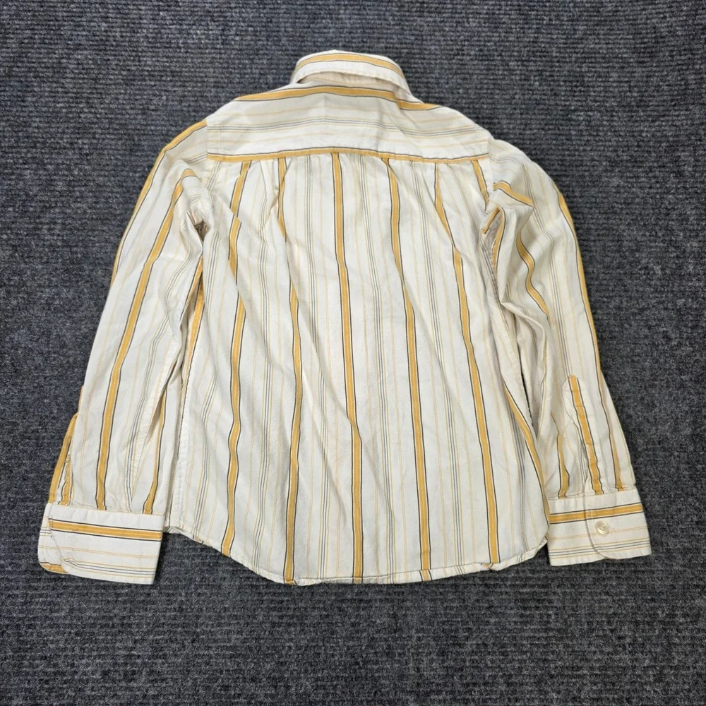 Abercrombie Striped Button‎ Down Shirt Boy's Size S White Yellow Long Sleeve
